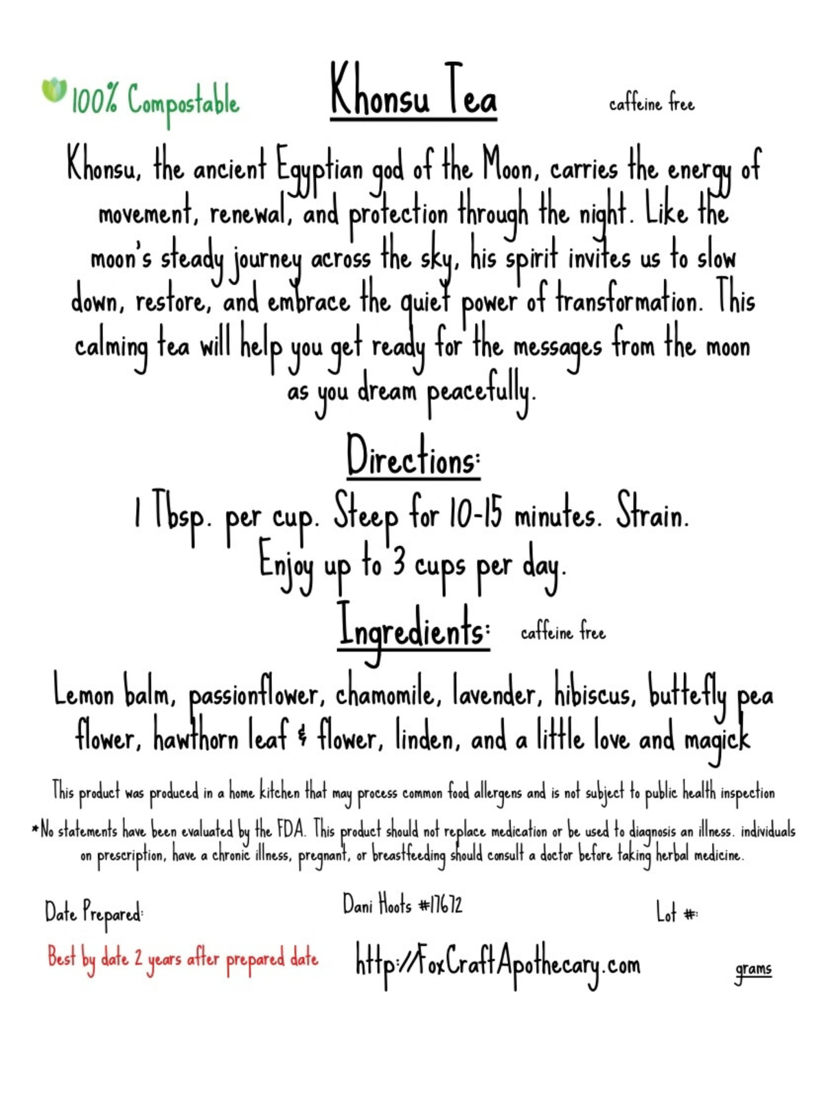 Khonsu Tea (Egyptian mythology-inspired Tea)
