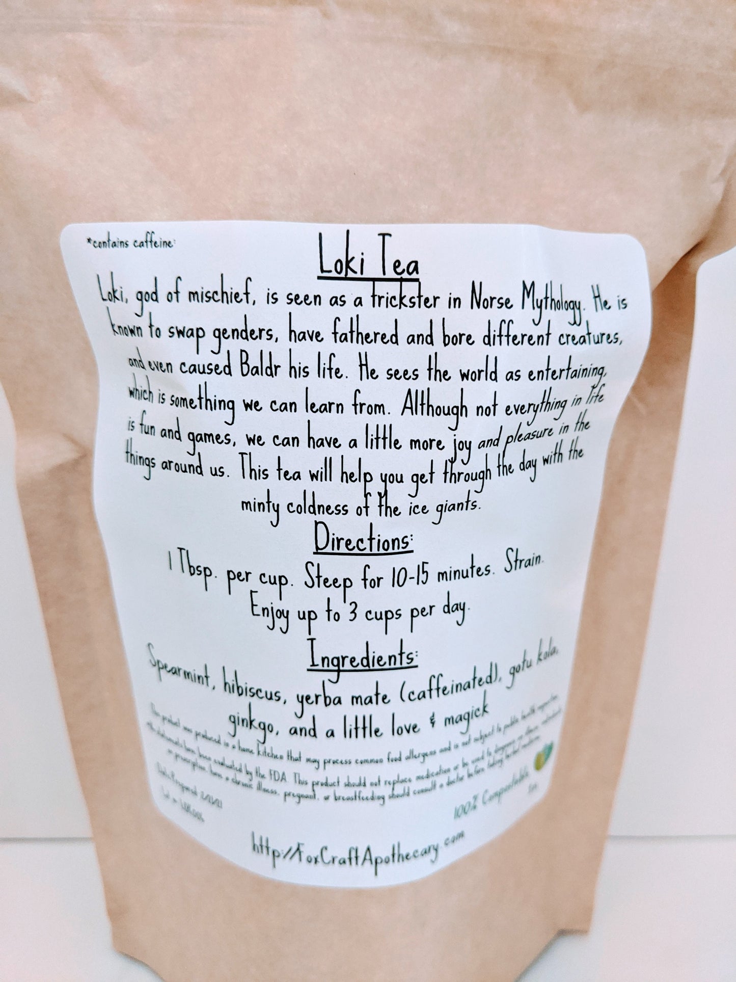 Loki Tea (Norse Mythology-inspired tea) - Minty Herbal Tea (Caffeinated)