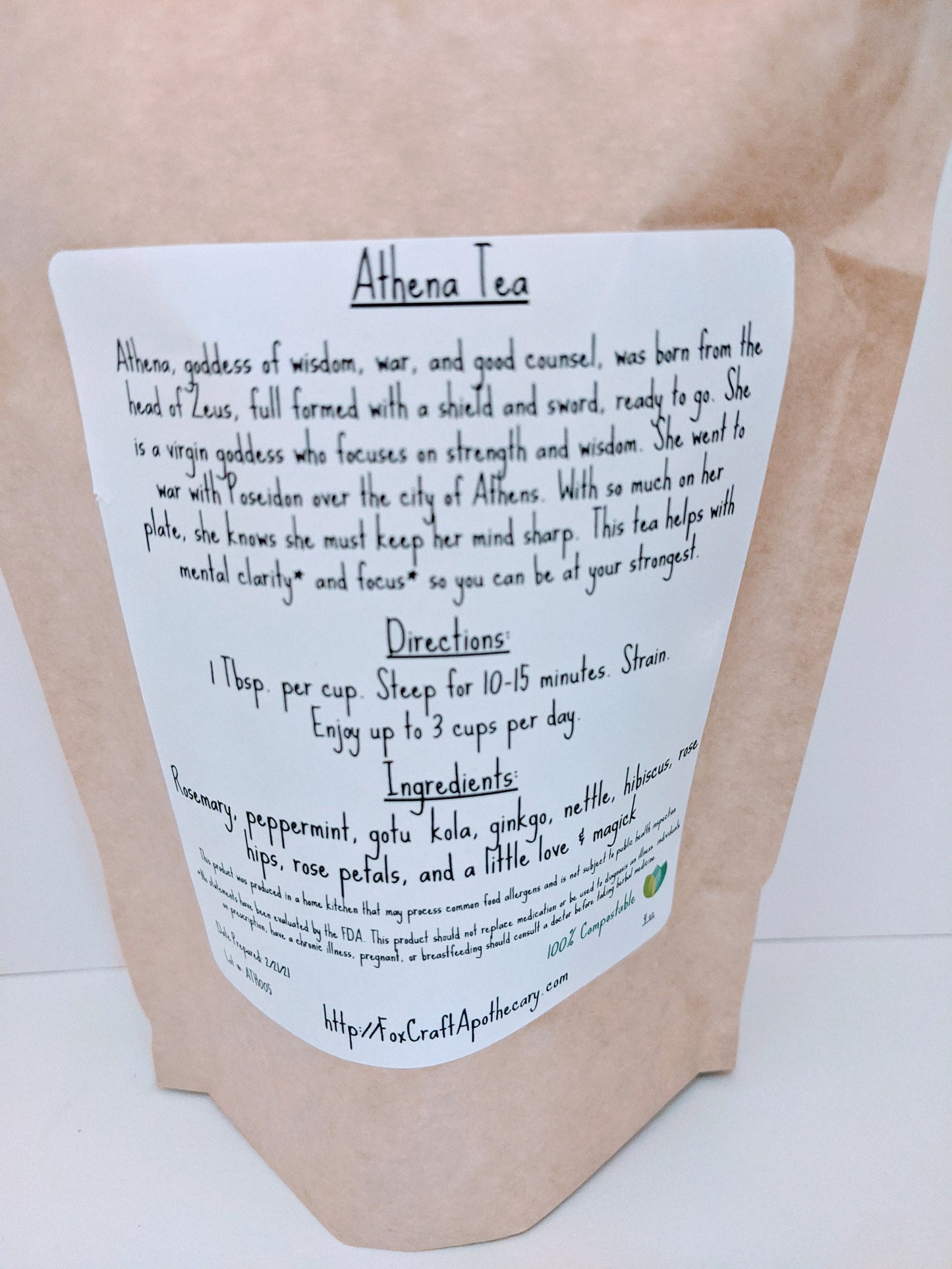 Athena Tea (Greek Mythology-inspired Tea) - Earthy Herbal Tea