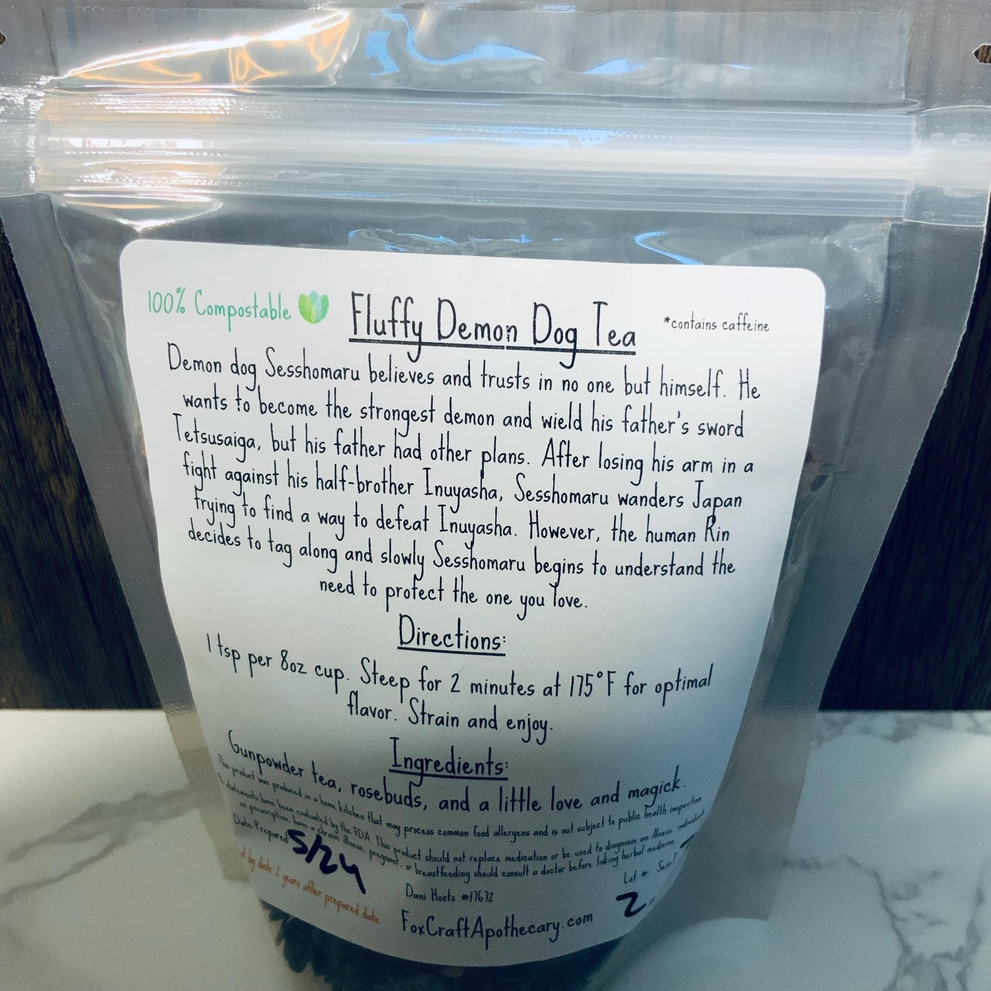 Fluffy Demon Dog Tea (Inuyasha-inspired tea) - Green Floral Tea