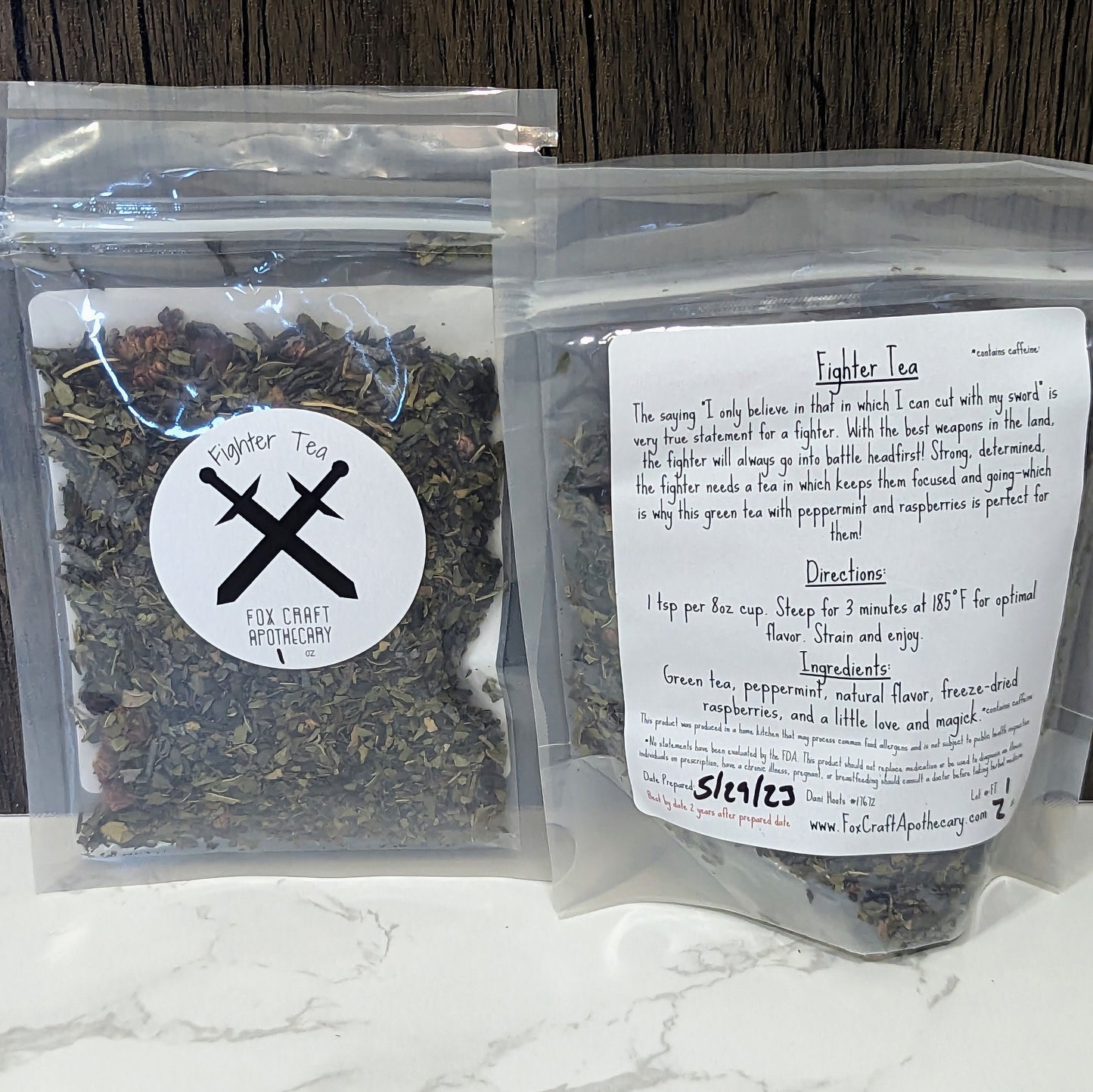 Fighter Tea (D&D-inspired Tea) - Green Raspberry Mint Tea