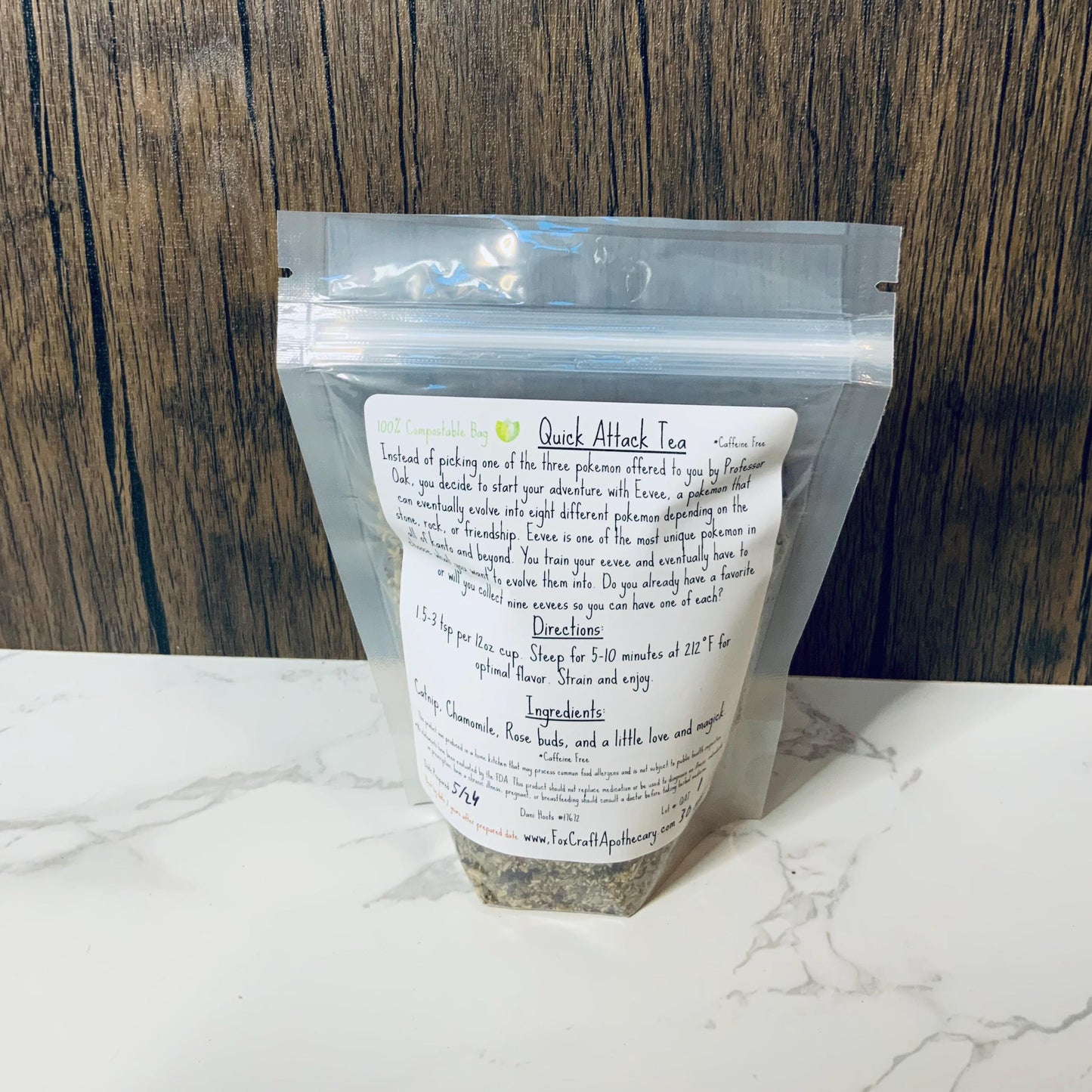 Quick Attack Tea (Pokemon-inspired) - Herbal Floral Tea