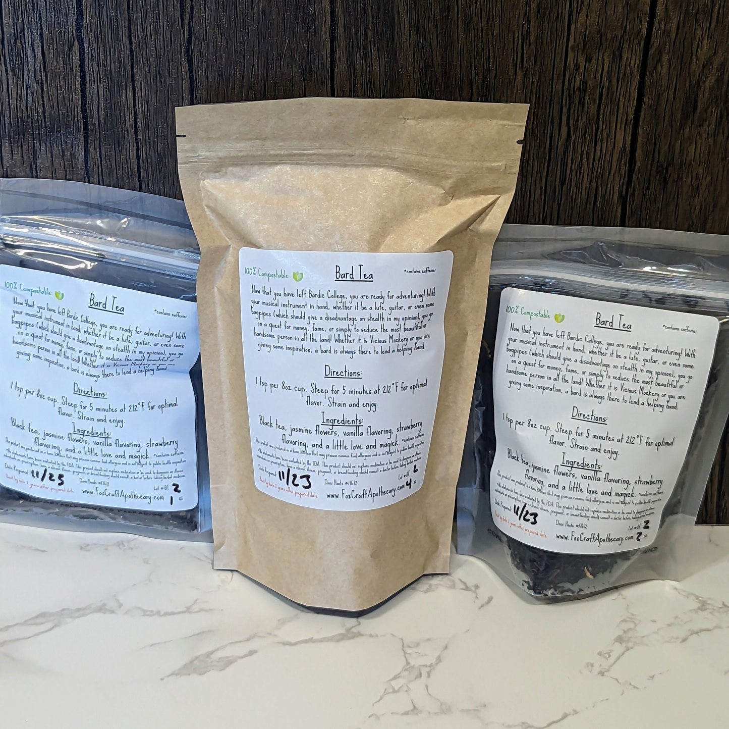 Bard Tea (D&D-inspired Tea) - Black Strawberry Vanilla Tea