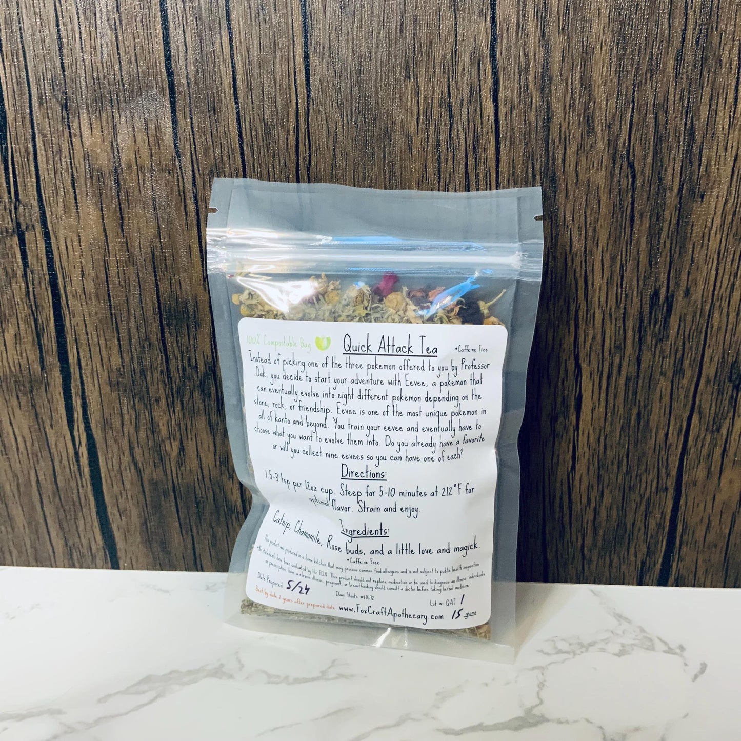 Quick Attack Tea (Pokemon-inspired) - Herbal Floral Tea