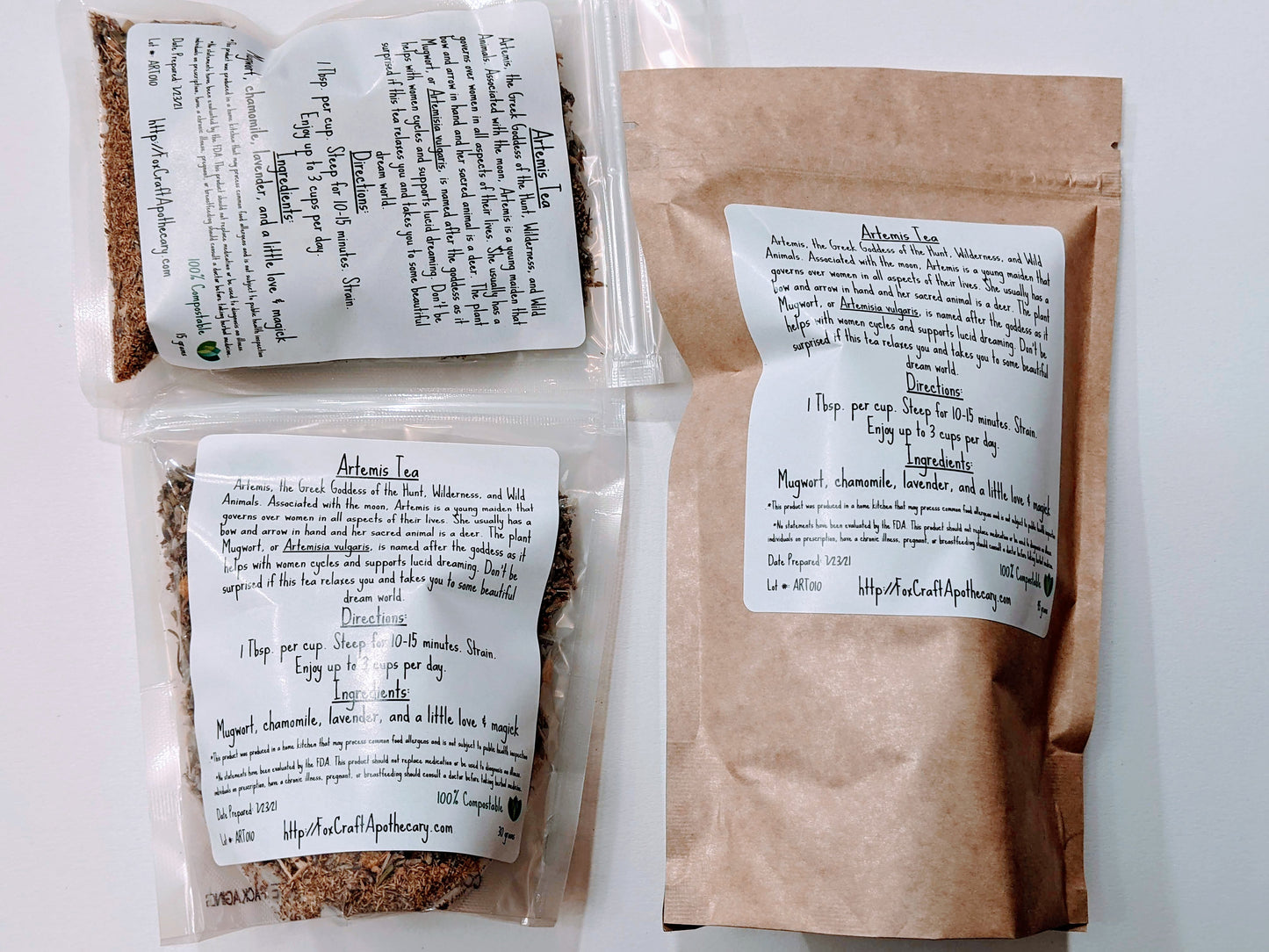 Artemis Herbal Tea (Greek Mythology-inspired Tea) - Floral Herbal Tea