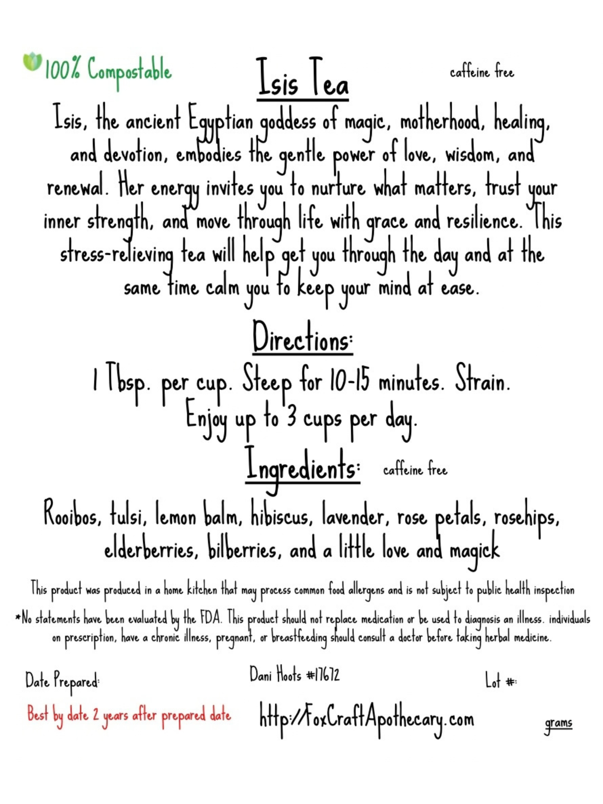 Isis Tea (Egyptian mythology-inspired Tea)