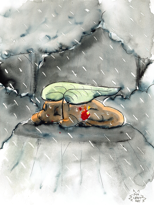 Pokemon Charmander Raining Print
