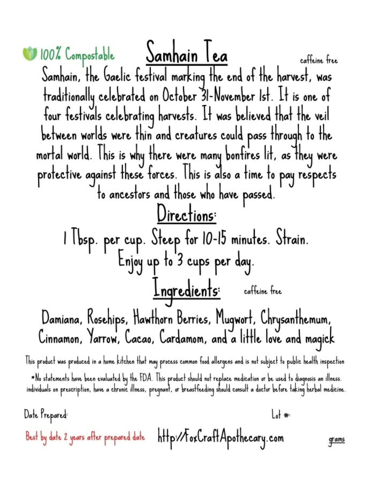 Samhain Tea (Folklore-inspired Tea)