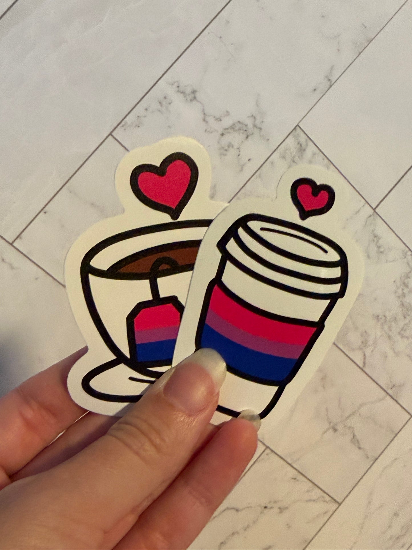 LGBTea and Coffee decals 3in