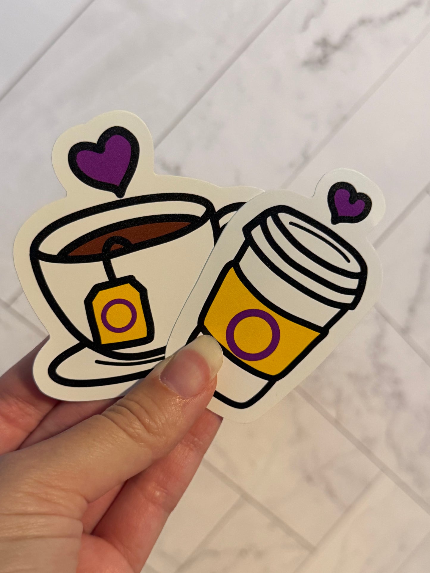 LGBTea and Coffee decals 3in