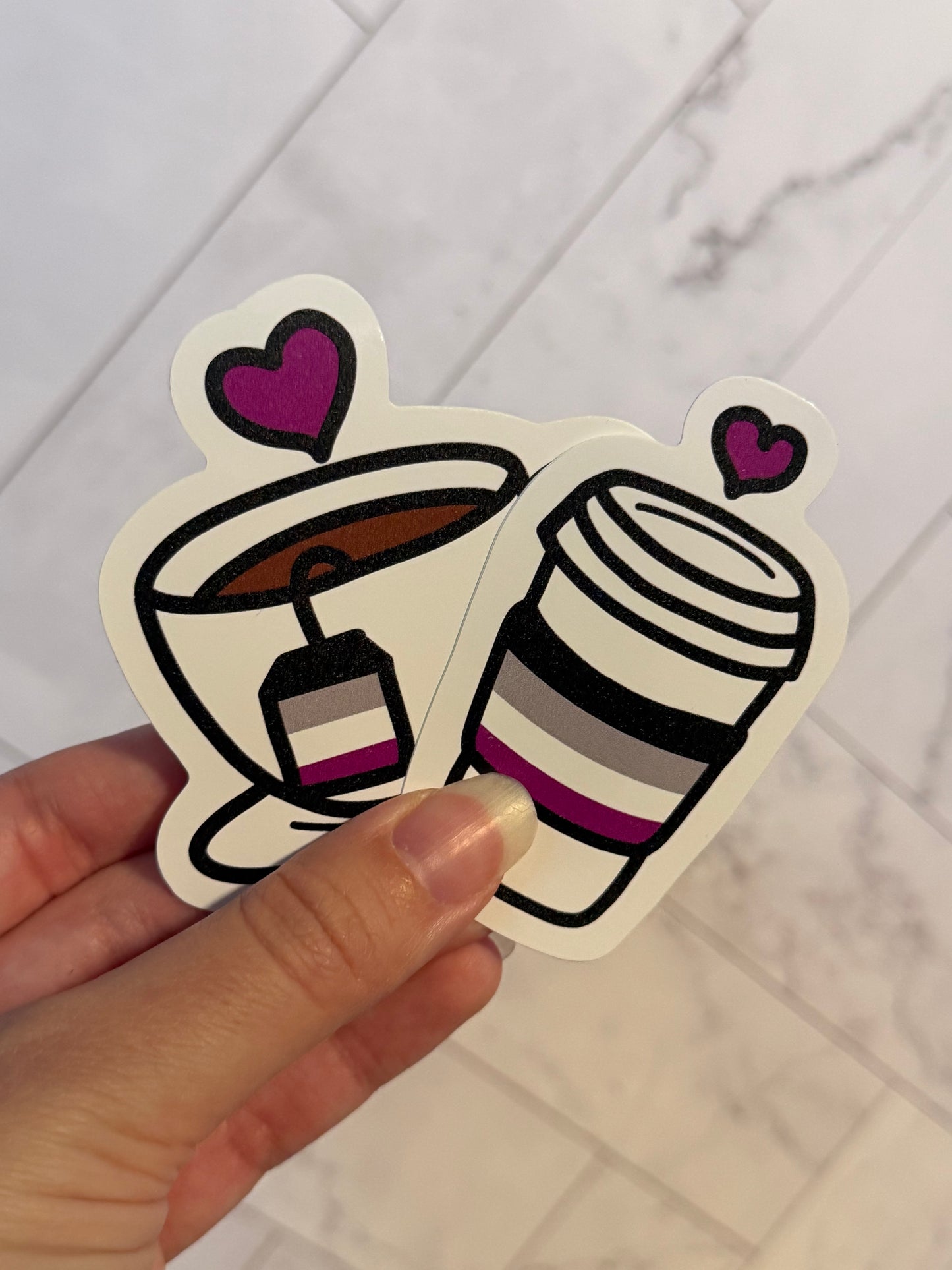 LGBTea and Coffee decals 3in