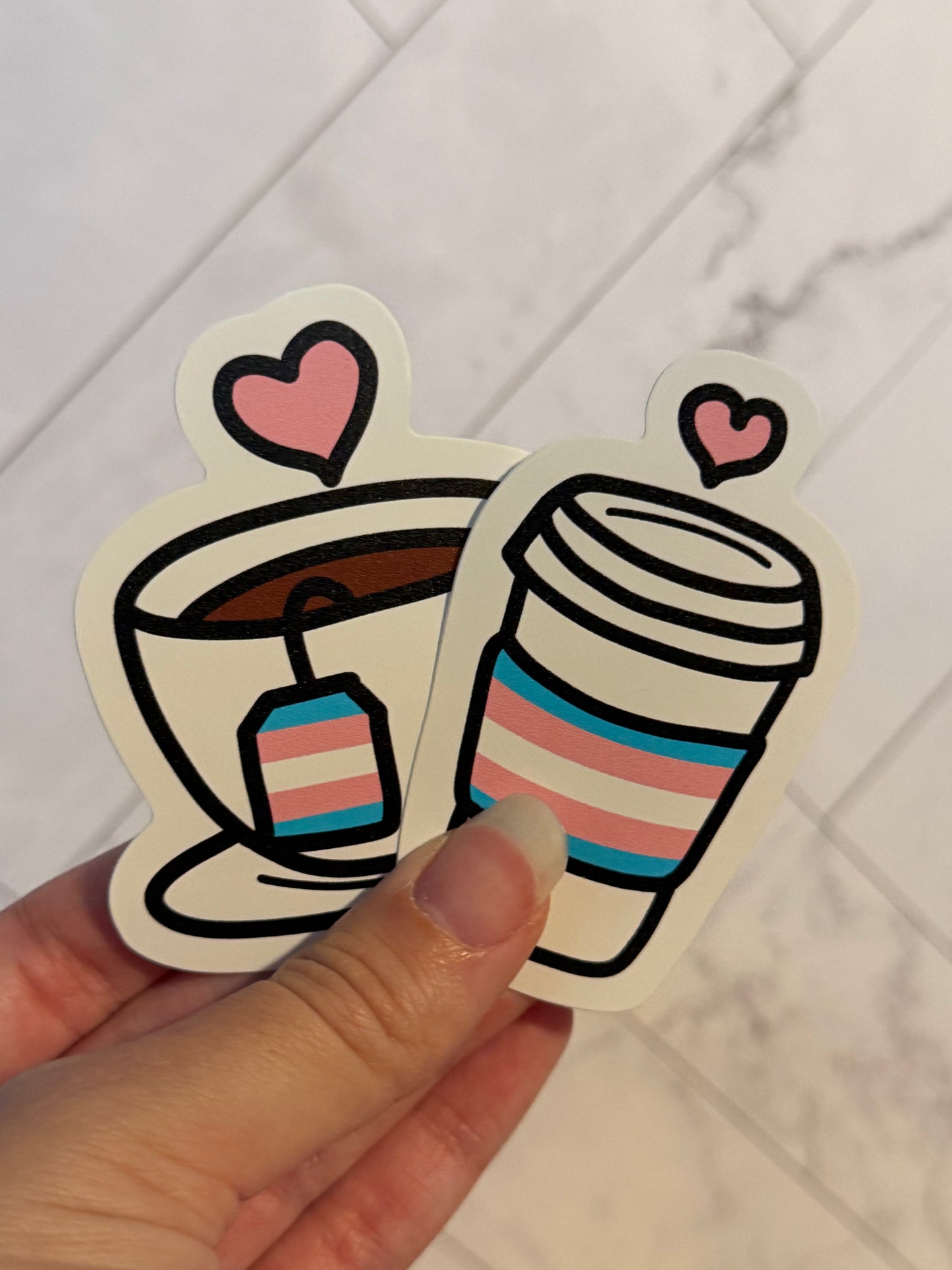 LGBTea and Coffee decals 3in