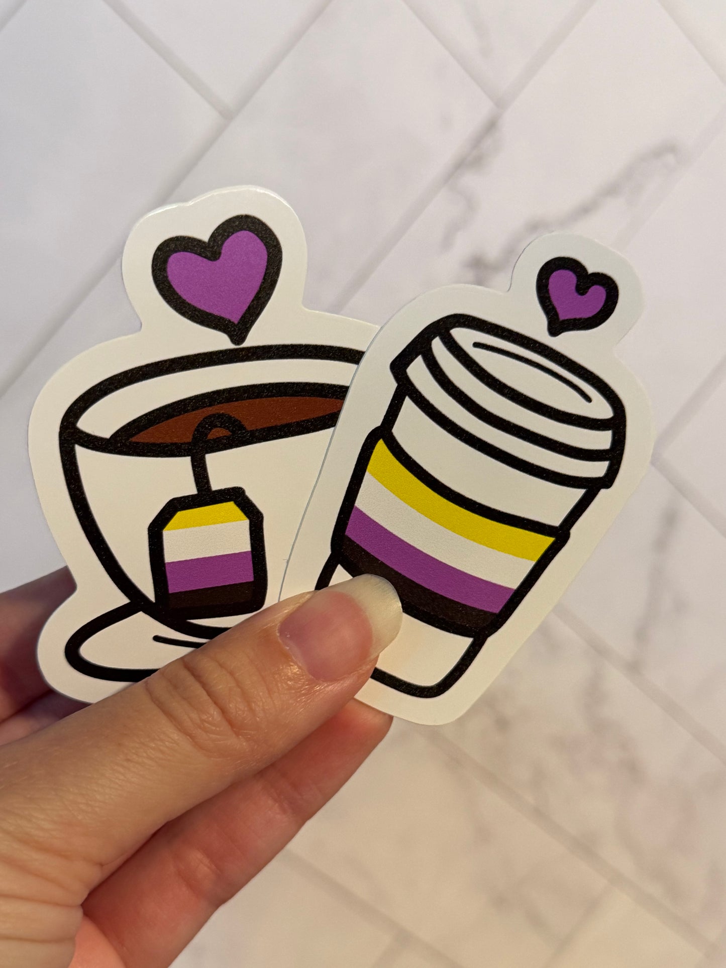 LGBTea and Coffee decals 3in
