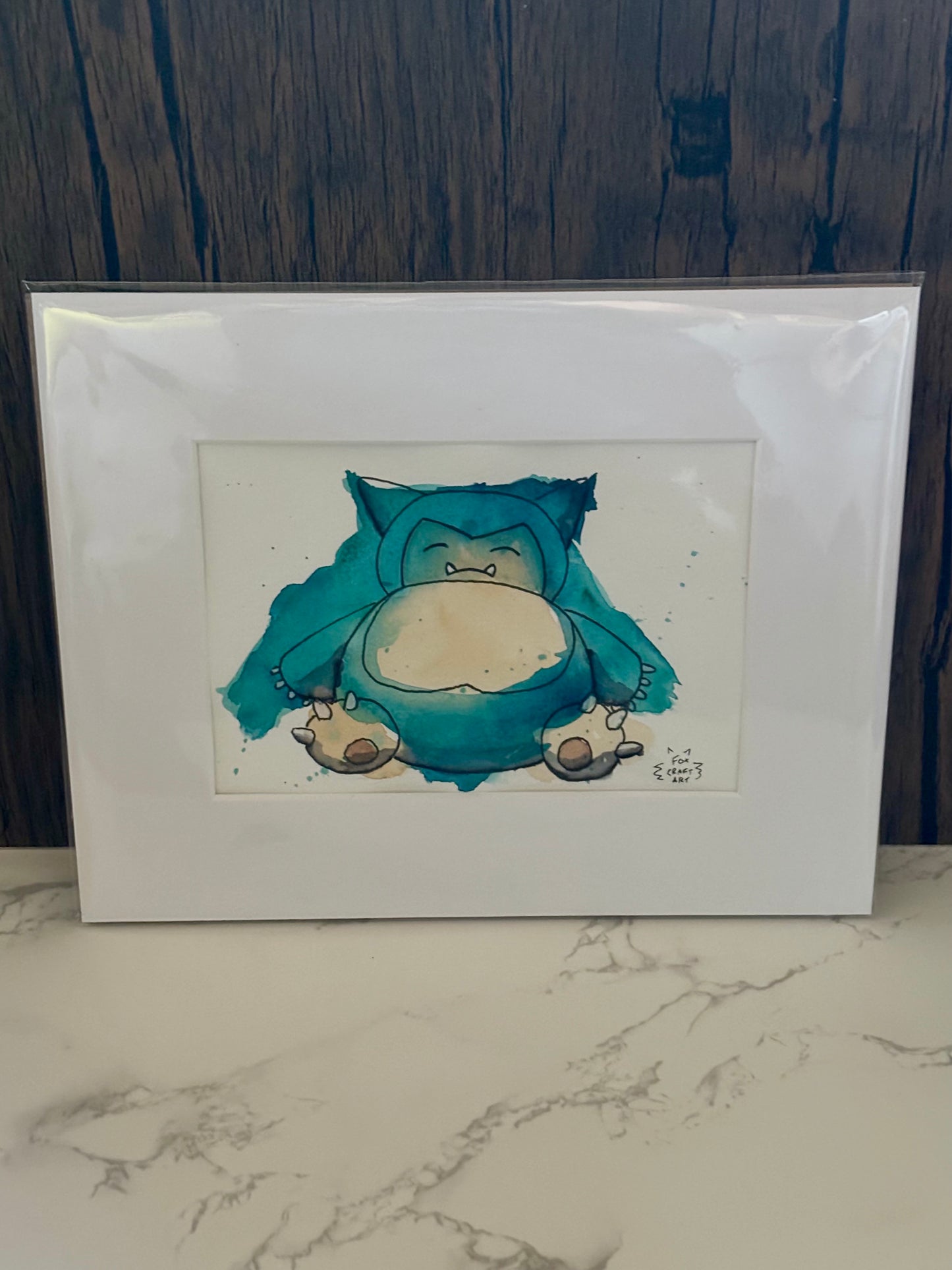 Snorlax Watercolor Painting
