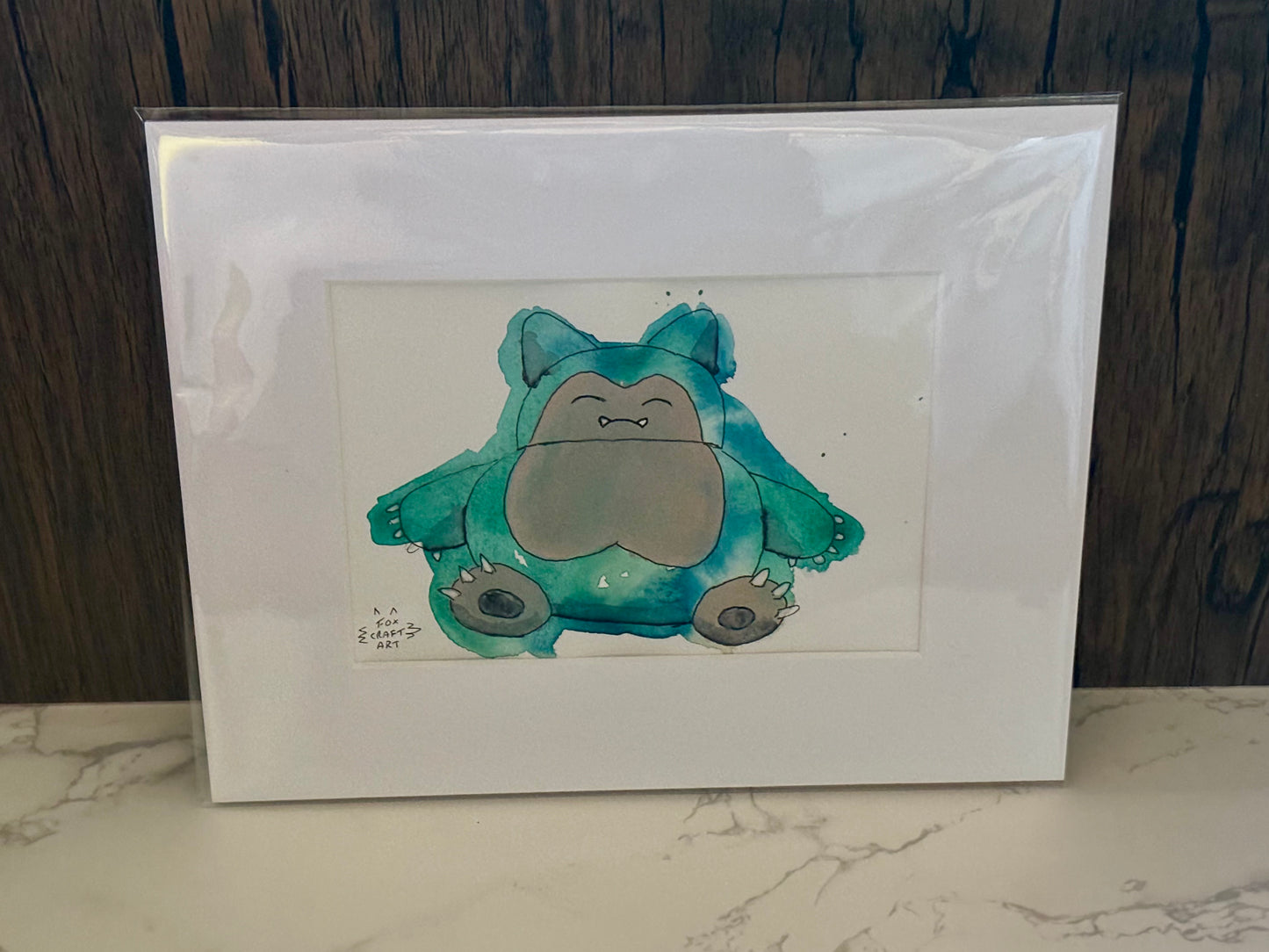 Snorlax Watercolor Painting