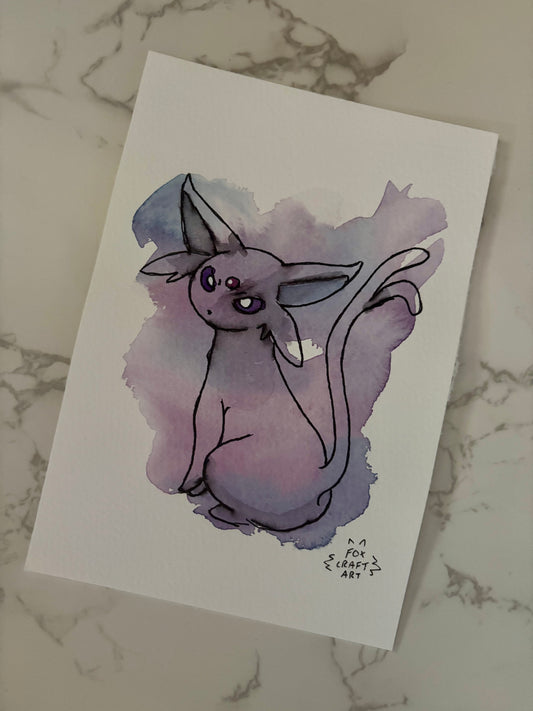 Espeon Watercolor Painting