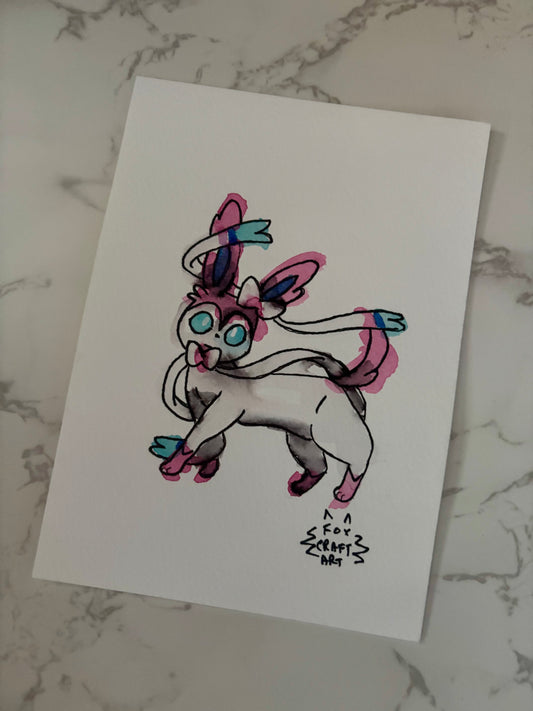Sylveon Watercolor Painting