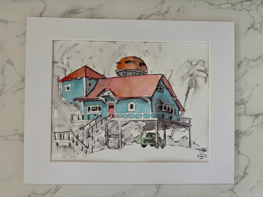 Lilo & Stitch House Watercolor Painting