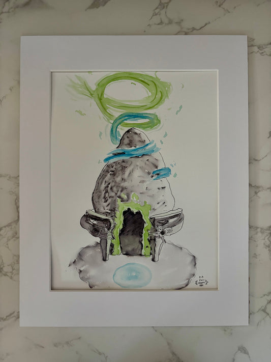 TotK Zelda Shrine Watercolor Painting
