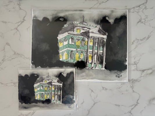 Amusement Park Haunted House Print