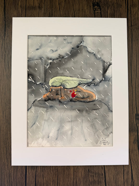 Charmander Raining Watercolor Painting