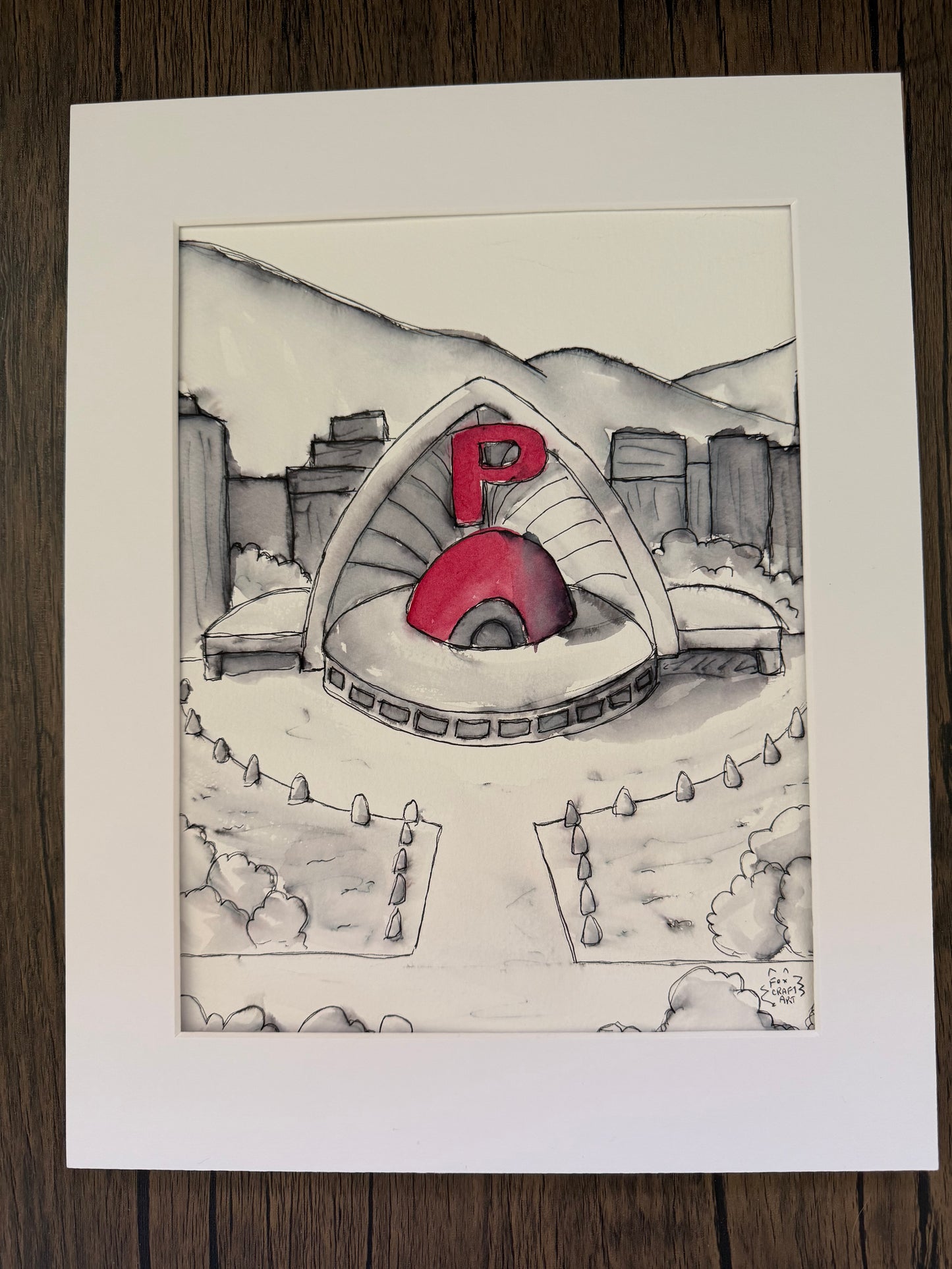 Viridian City Pokecenter Watercolor Painting