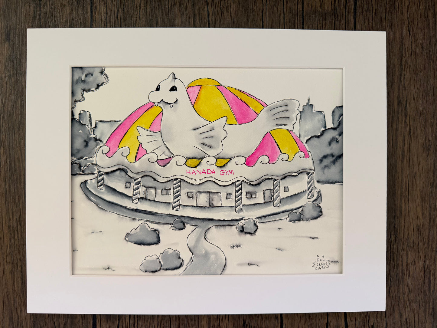Cerulean City Gym Watercolor Painting
