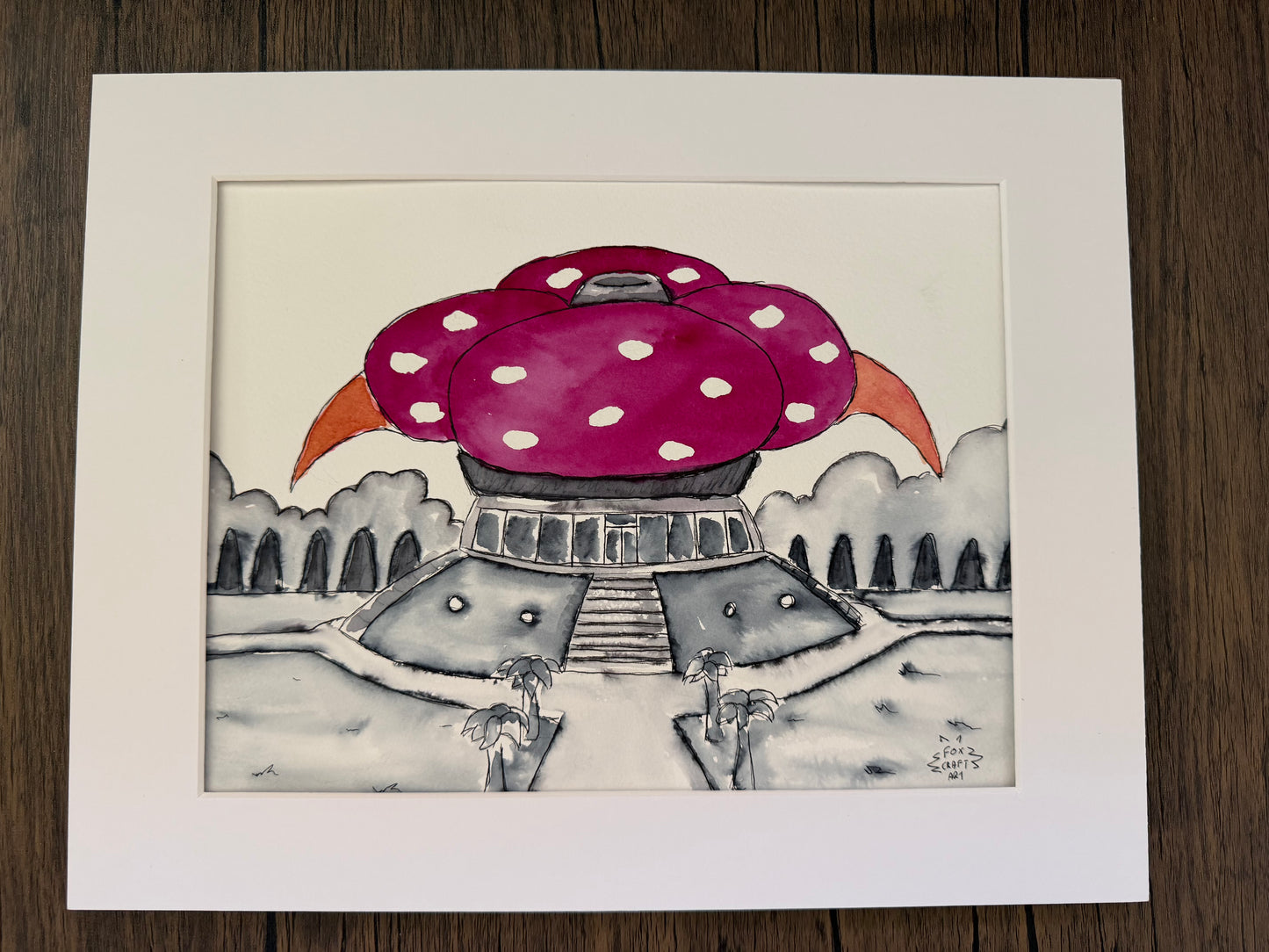 Celadon City Gym Watercolor Painting