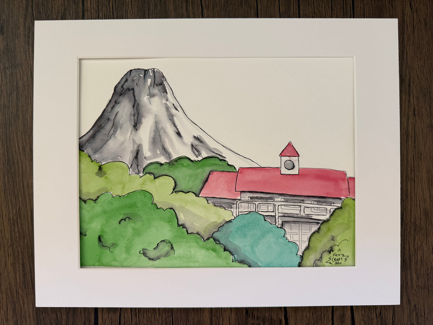 Cinnabar Island Gym Watercolor Painting
