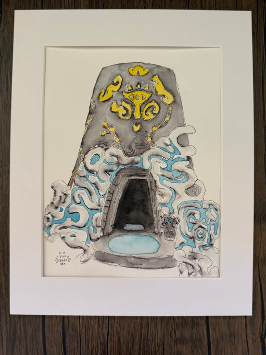 BotW Zelda Shrine Watercolor Painting