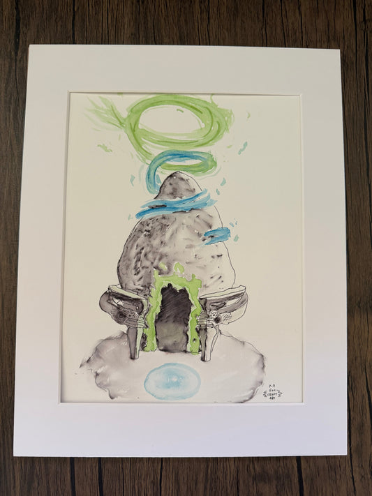 TotK Zelda Shrine Watercolor Painting